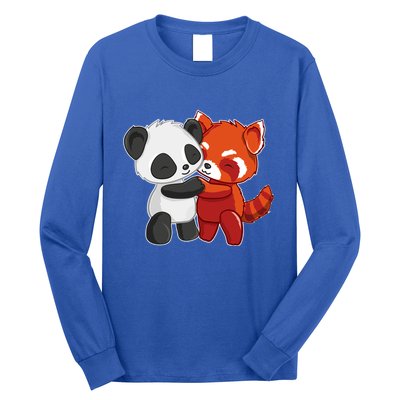 Chibi Panda Bear Hugs Red Panda Gift Cute Gift Long Sleeve Shirt