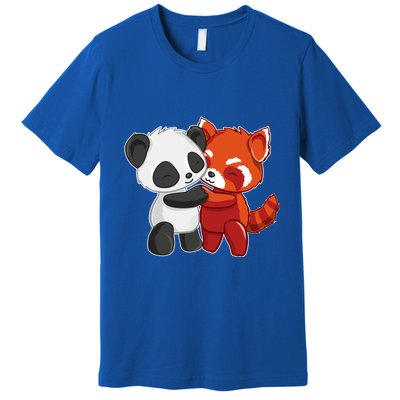 Chibi Panda Bear Hugs Red Panda Gift Cute Gift Premium T-Shirt