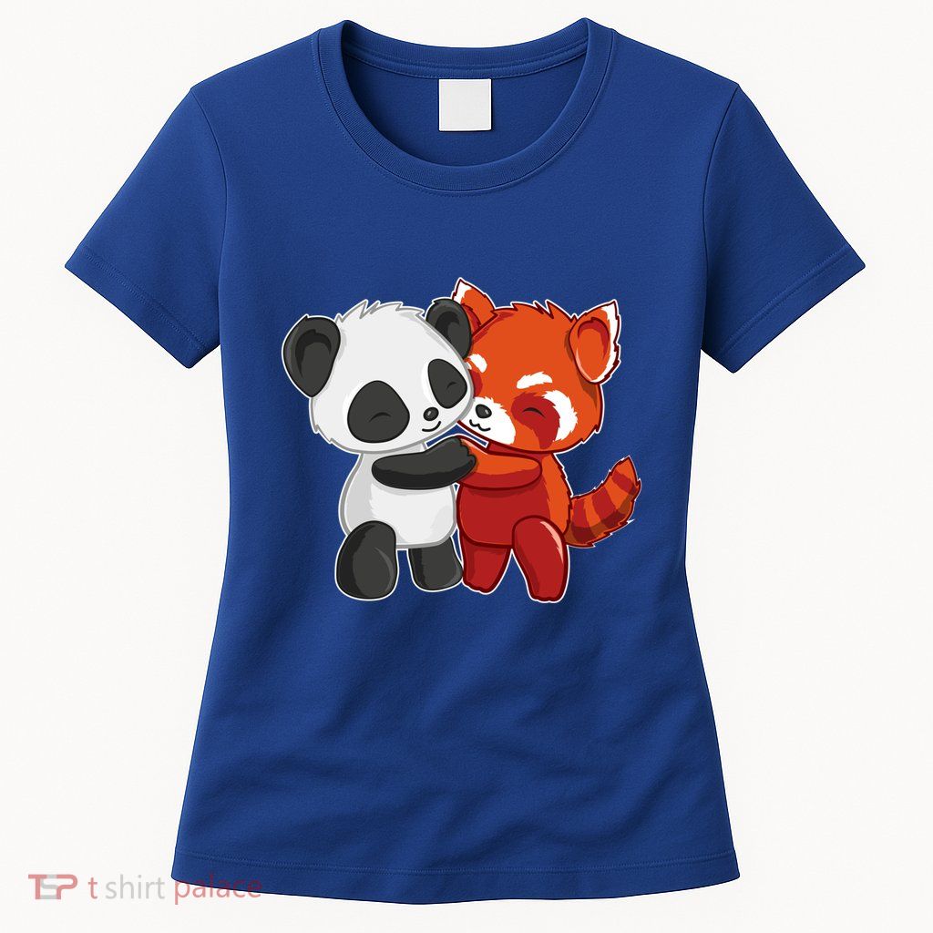 Chibi Panda Bear Hugs Red Panda Gift Cute Gift Womens T-Shirt
