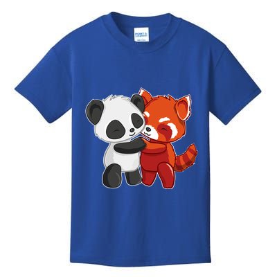 Chibi Panda Bear Hugs Red Panda Gift Cute Gift Kids T-Shirt