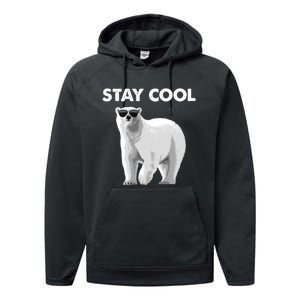 Cool Polar Bear For Men Women Kids Polar Bear Lover Performance Fleece Hoodie