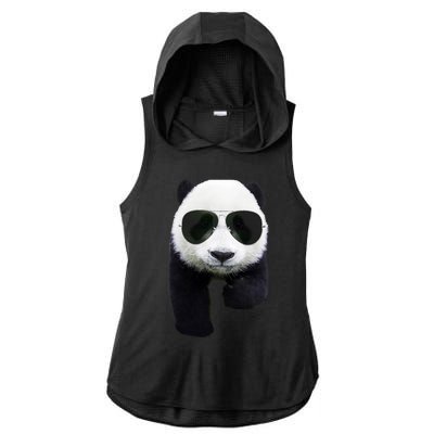 Cool Panda Bear Ladies PosiCharge Tri-Blend Wicking Draft Hoodie Tank