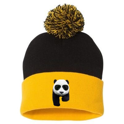 Cool Panda Bear Pom Pom 12in Knit Beanie