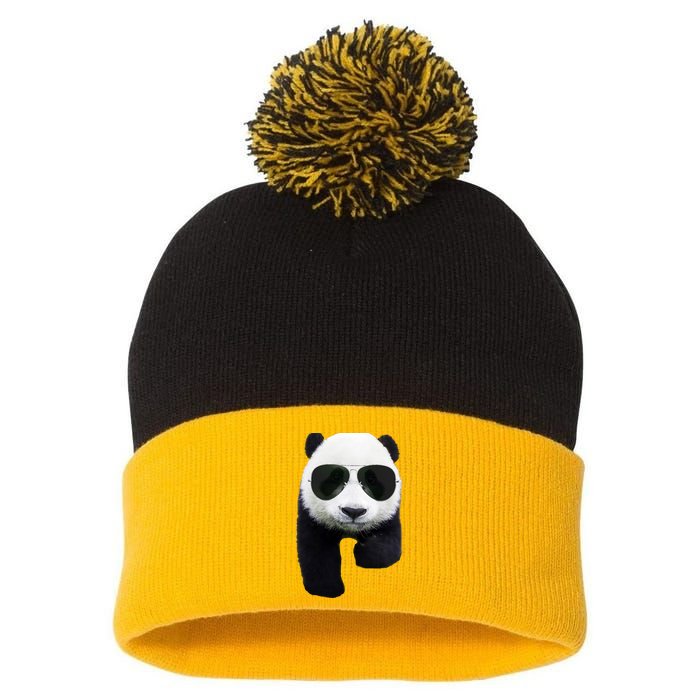 Cool Panda Bear Pom Pom 12in Knit Beanie