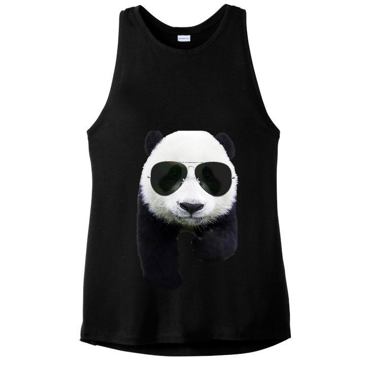 Cool Panda Bear Ladies PosiCharge Tri-Blend Wicking Tank