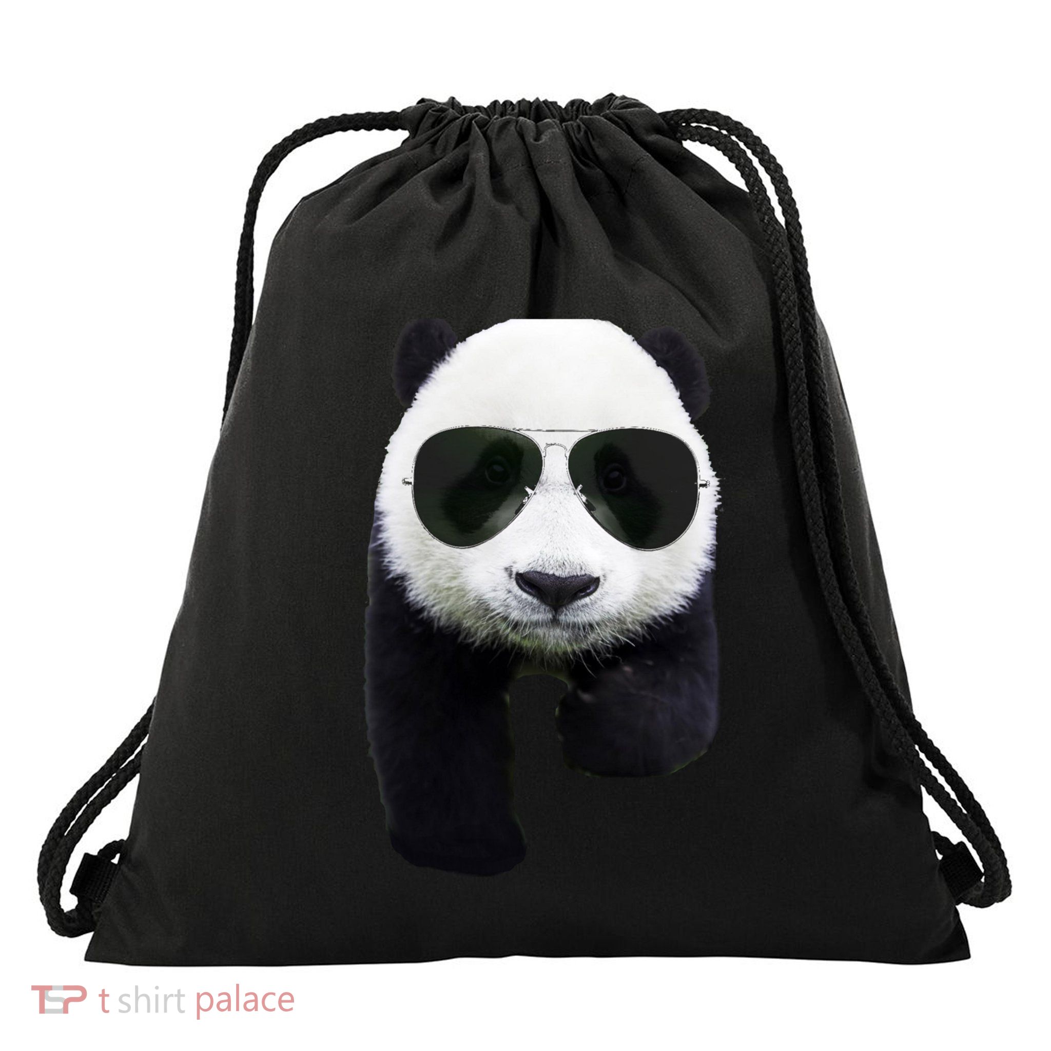 Cool Panda Bear Drawstring Bag