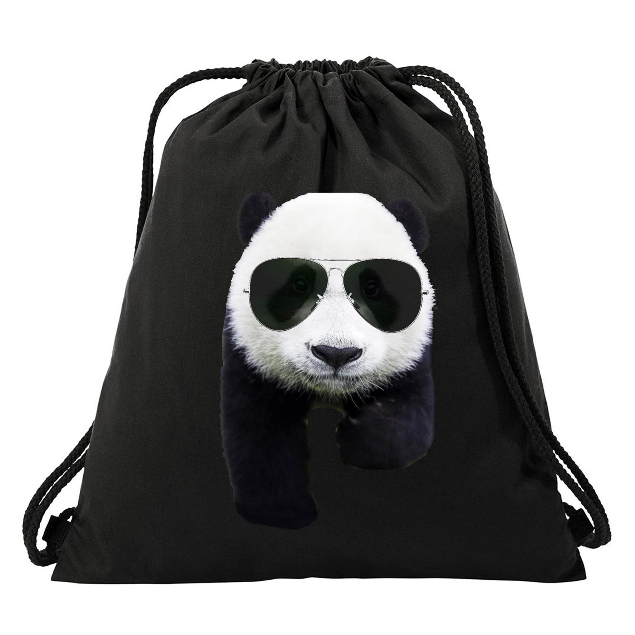 Cool Panda Bear Drawstring Bag