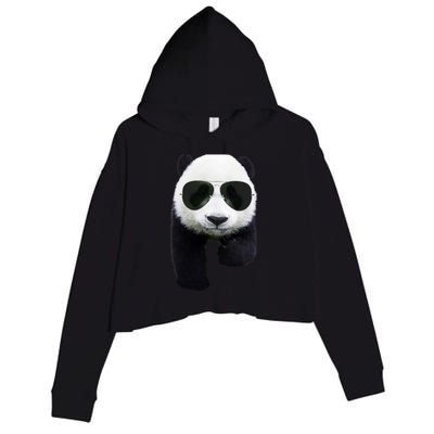 Cool Panda Bear Crop Fleece Hoodie