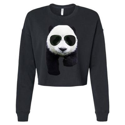 Cool Panda Bear Cropped Pullover Crew