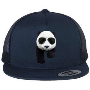 Cool Panda Bear Flat Bill Trucker Hat