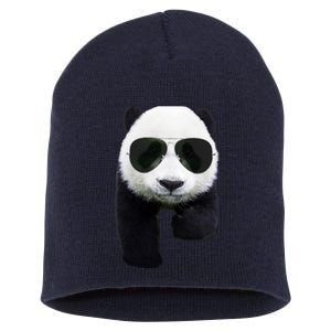 Cool Panda Bear Short Acrylic Beanie