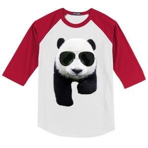 Cool Panda Bear Kids Colorblock Raglan Jersey