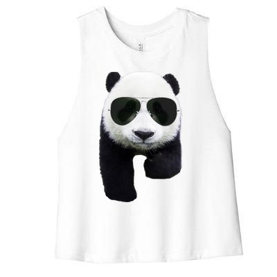 Cool Panda Bear Women's Racerback Cropped Tank