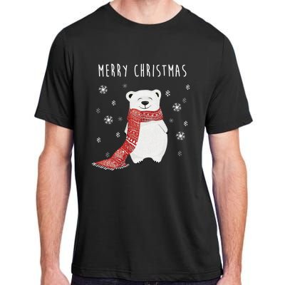 Cute Polar Bear Scarf Merry Christmas Xmas Holidays Gift Tee Great Gift Adult ChromaSoft Performance T-Shirt