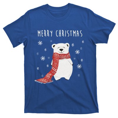 Cute Polar Bear Scarf Merry Christmas Xmas Holidays Gift Tee Great Gift T-Shirt