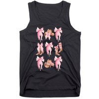 Coquette Pink Bow Cowboy Boots Hat Western Country Cowgirl Tank Top