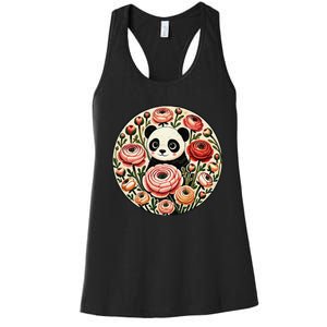 Cute Panda Bear Artwork Panda Lovers Design Women's Racerback Tank