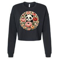 Cute Panda Bear Artwork Panda Lovers Design Cropped Pullover Crew