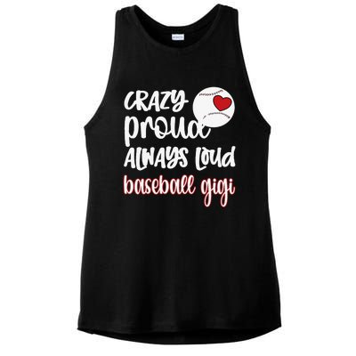 Crazy Proud Baseball Gigi Baseball Fan Grandma Gigi Ladies PosiCharge Tri-Blend Wicking Tank