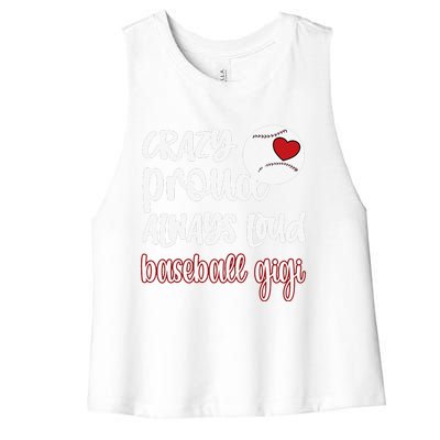 Crazy Proud Baseball Gigi Baseball Fan Grandma Gigi Women's Racerback Cropped Tank