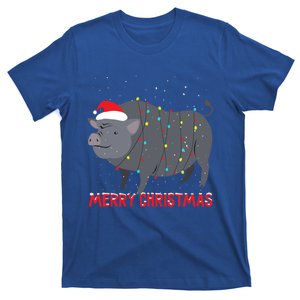 Cute Pot Bellied Pig Christmas Tree Lights Gift T-Shirt