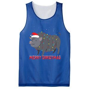 Cute Pot Bellied Pig Christmas Tree Lights Gift Mesh Reversible Basketball Jersey Tank