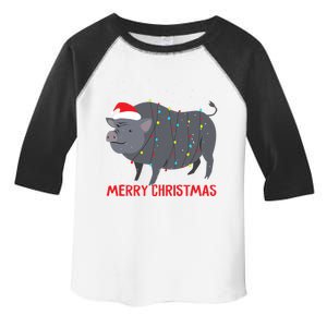 Cute Pot Bellied Pig Christmas Tree Lights Gift Toddler Fine Jersey T-Shirt