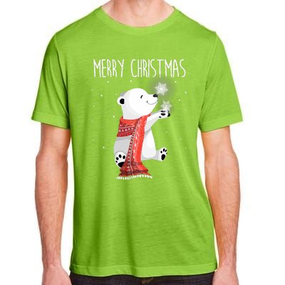 Cute Polar Bear Scarf Merry Christmas Xmas Holidays Gift Adult ChromaSoft Performance T-Shirt