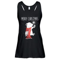 Cute Polar Bear Scarf Merry Christmas Xmas Holidays Gift Ladies Essential Flowy Tank