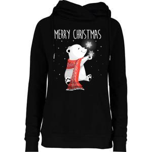 Cute Polar Bear Scarf Merry Christmas Xmas Holidays Gift Womens Funnel Neck Pullover Hood