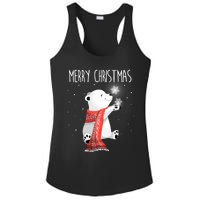 Cute Polar Bear Scarf Merry Christmas Xmas Holidays Gift Ladies PosiCharge Competitor Racerback Tank