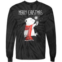 Cute Polar Bear Scarf Merry Christmas Xmas Holidays Gift Tie-Dye Long Sleeve Shirt