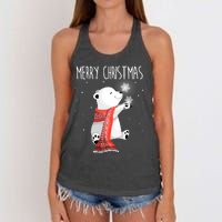 Cute Polar Bear Scarf Merry Christmas Xmas Holidays Gift Women's Knotted Racerback Tank