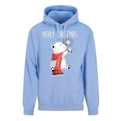 Cute Polar Bear Scarf Merry Christmas Xmas Holidays Gift Unisex Surf Hoodie