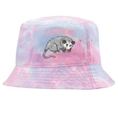 CAUTION POLITE BUT FERAL Funny Opossum Tie-Dyed Bucket Hat