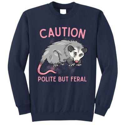 CAUTION POLITE BUT FERAL Funny Opossum Sweatshirt