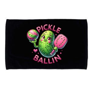 Cute Pickle Ballin Pickleball For Women Girl Pickleball Lovers Gift Microfiber Hand Towel