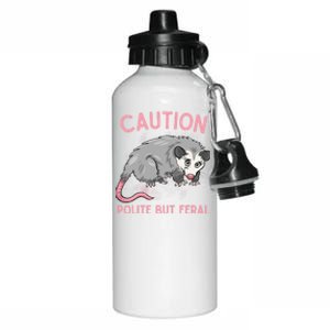 CAUTION POLITE BUT FERAL Funny Opossum Premium Aluminum Water Bottle