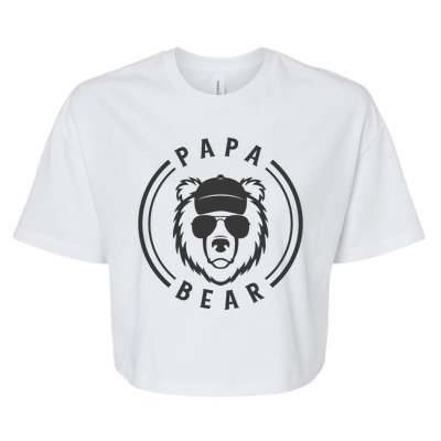 Cool Papa Bear Bella+Canvas Jersey Crop Tee