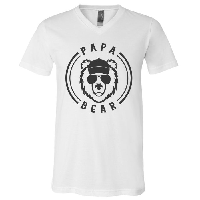 Cool Papa Bear V-Neck T-Shirt