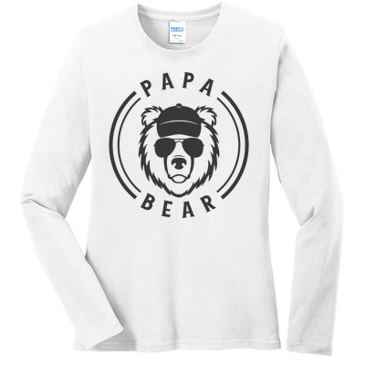 Cool Papa Bear Ladies Long Sleeve Shirt