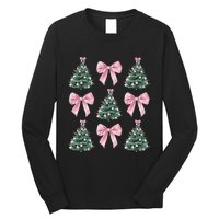 Cute P.Ink Bow Christmas Tree Pattern Gift Long Sleeve Shirt