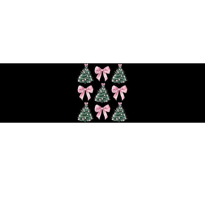 Cute P.Ink Bow Christmas Tree Pattern Gift Bumper Sticker