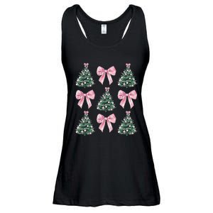 Cute P.Ink Bow Christmas Tree Pattern Gift Ladies Essential Flowy Tank