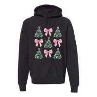 Cute P.Ink Bow Christmas Tree Pattern Gift Premium Hoodie