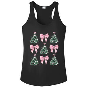 Cute P.Ink Bow Christmas Tree Pattern Gift Ladies PosiCharge Competitor Racerback Tank