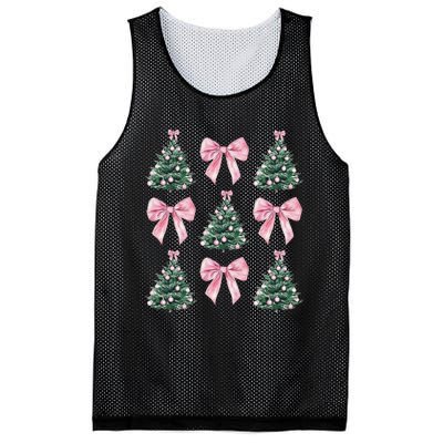 Cute P.Ink Bow Christmas Tree Pattern Gift Mesh Reversible Basketball Jersey Tank