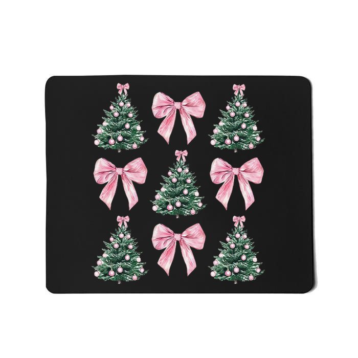 Cute P.Ink Bow Christmas Tree Pattern Gift Mousepad