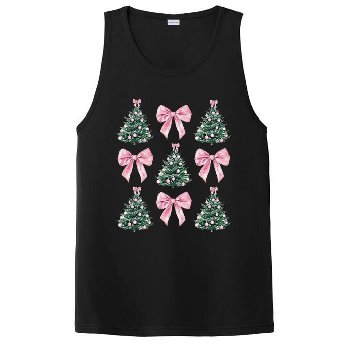 Cute P.Ink Bow Christmas Tree Pattern Gift PosiCharge Competitor Tank