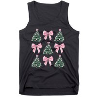 Cute P.Ink Bow Christmas Tree Pattern Gift Tank Top